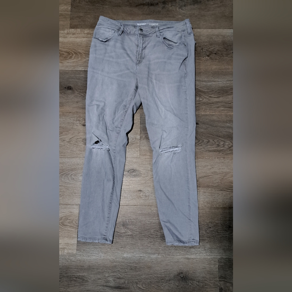 Old Navy Rockstar MidRise straight leg distressed jeans